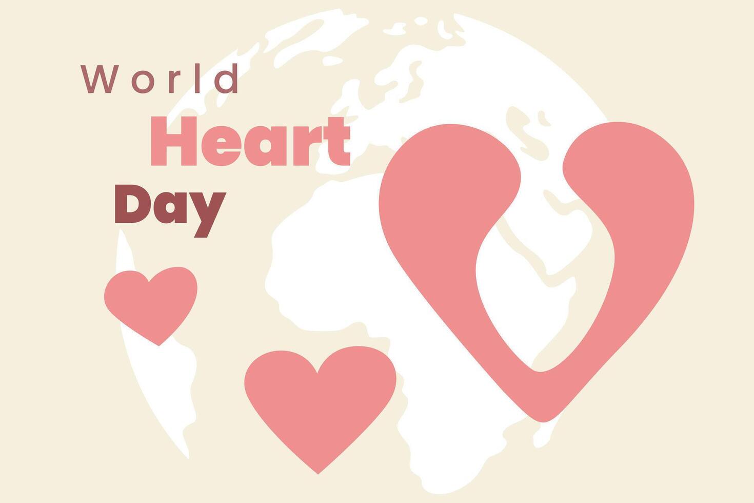 World heart day poster illustration vector