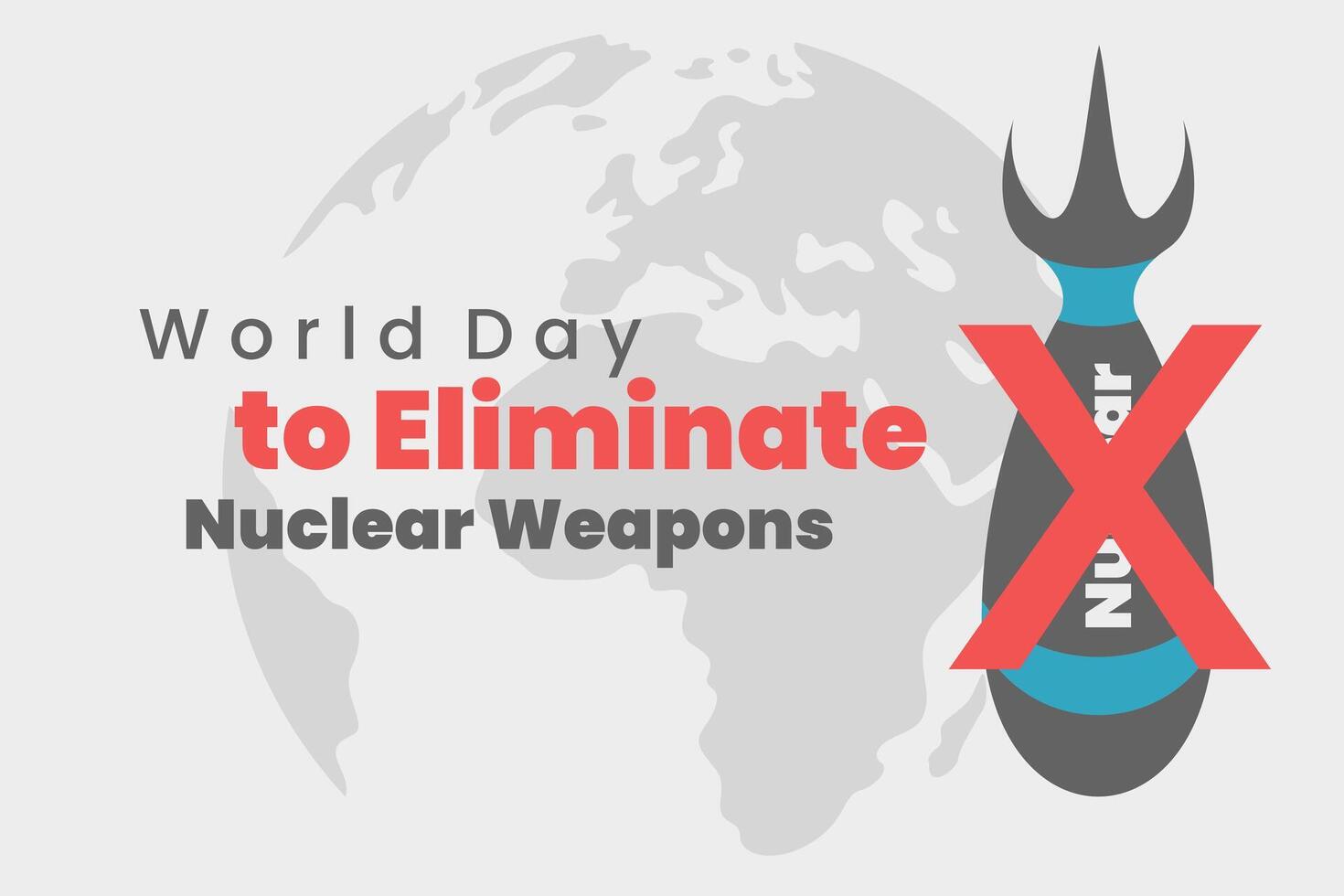 World day to eliminate nuclear weapons poster illustration vector