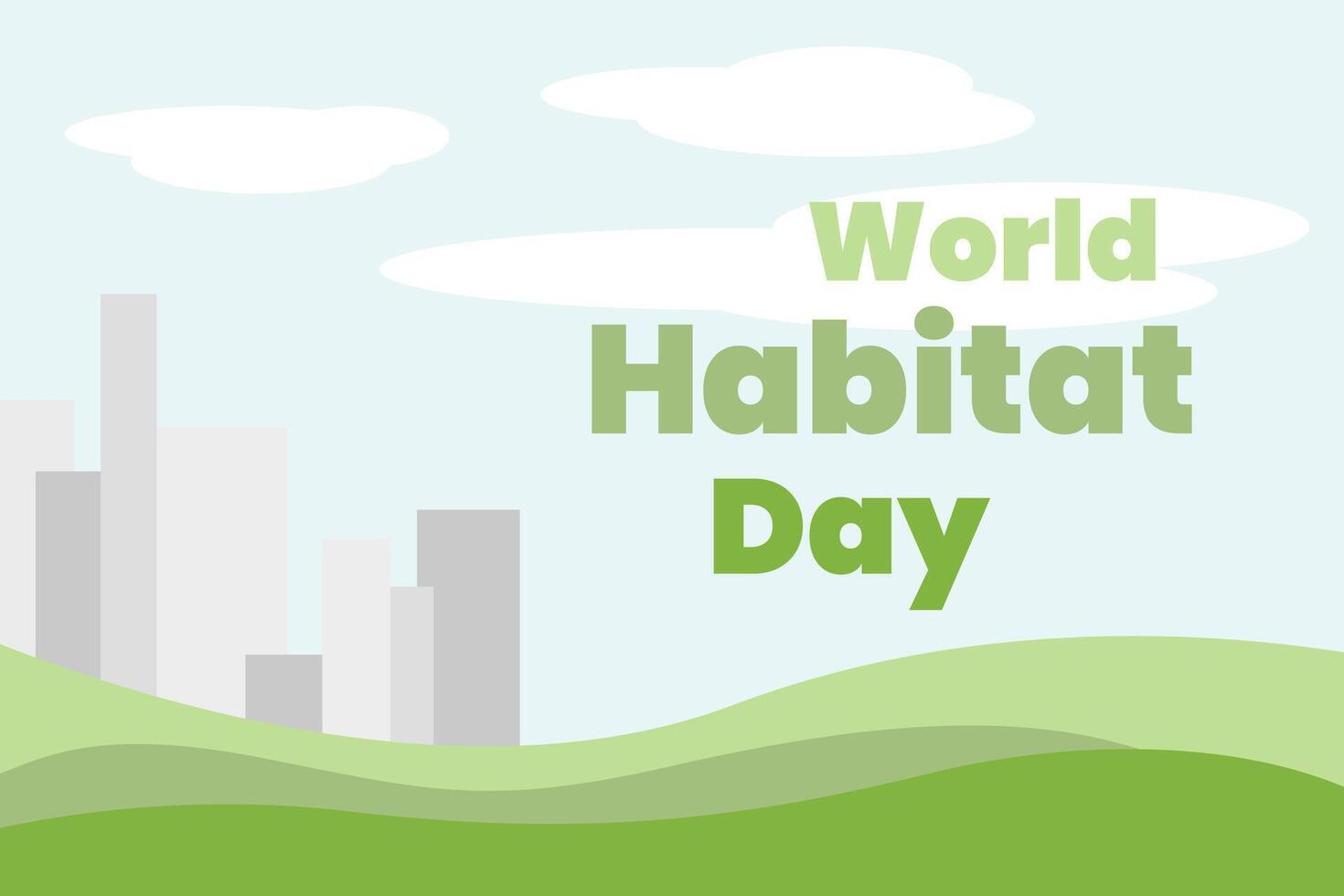 World habitat day poster illustration vector