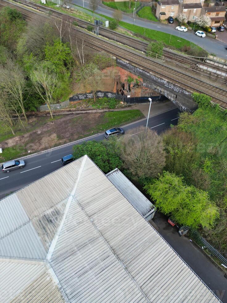 Aerial View of Birmingham City of England United Kingdom During Sunset. Aerial View of Was Captured with Drone's Camera on March 30th, 2024 photo