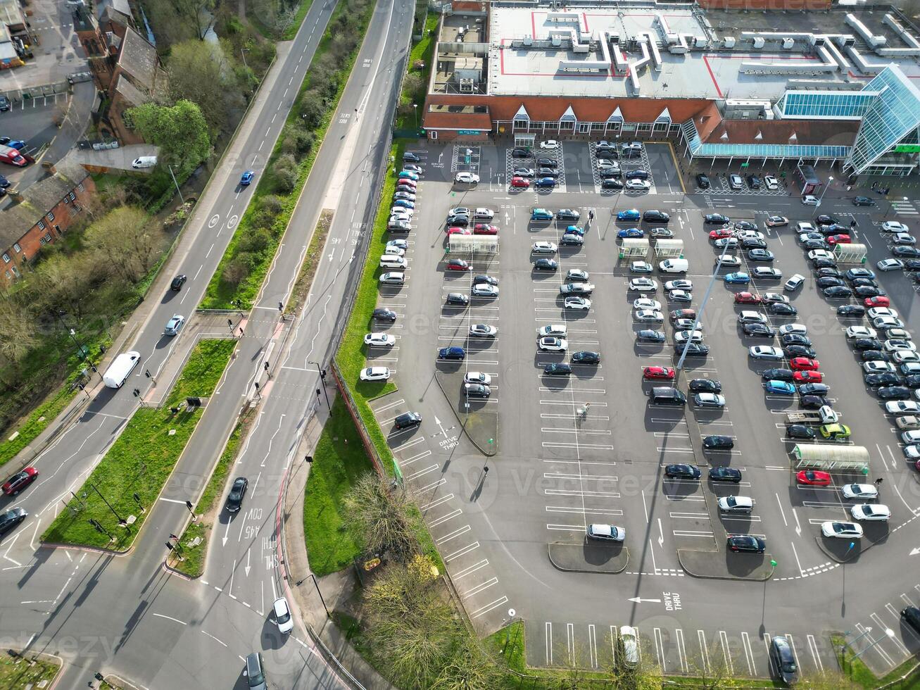 Aerial View of Birmingham City of England United Kingdom During Sunset. Aerial View of Was Captured with Drone's Camera on March 30th, 2024 photo