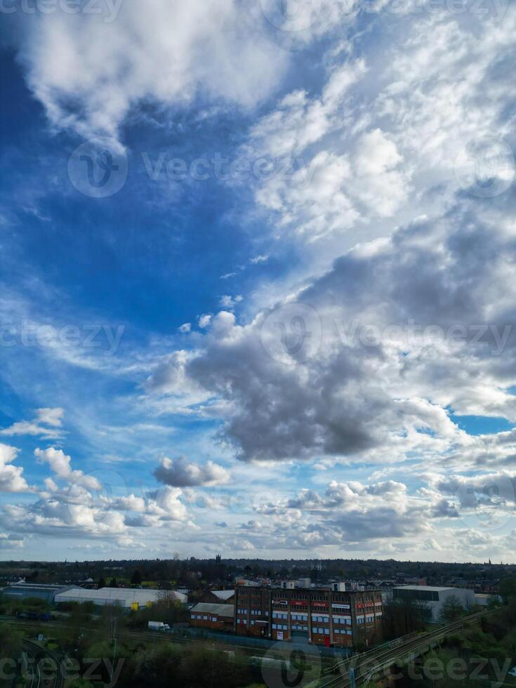 Aerial View of Birmingham City of England United Kingdom During Sunset. Aerial View of Was Captured with Drone's Camera on March 30th, 2024 photo