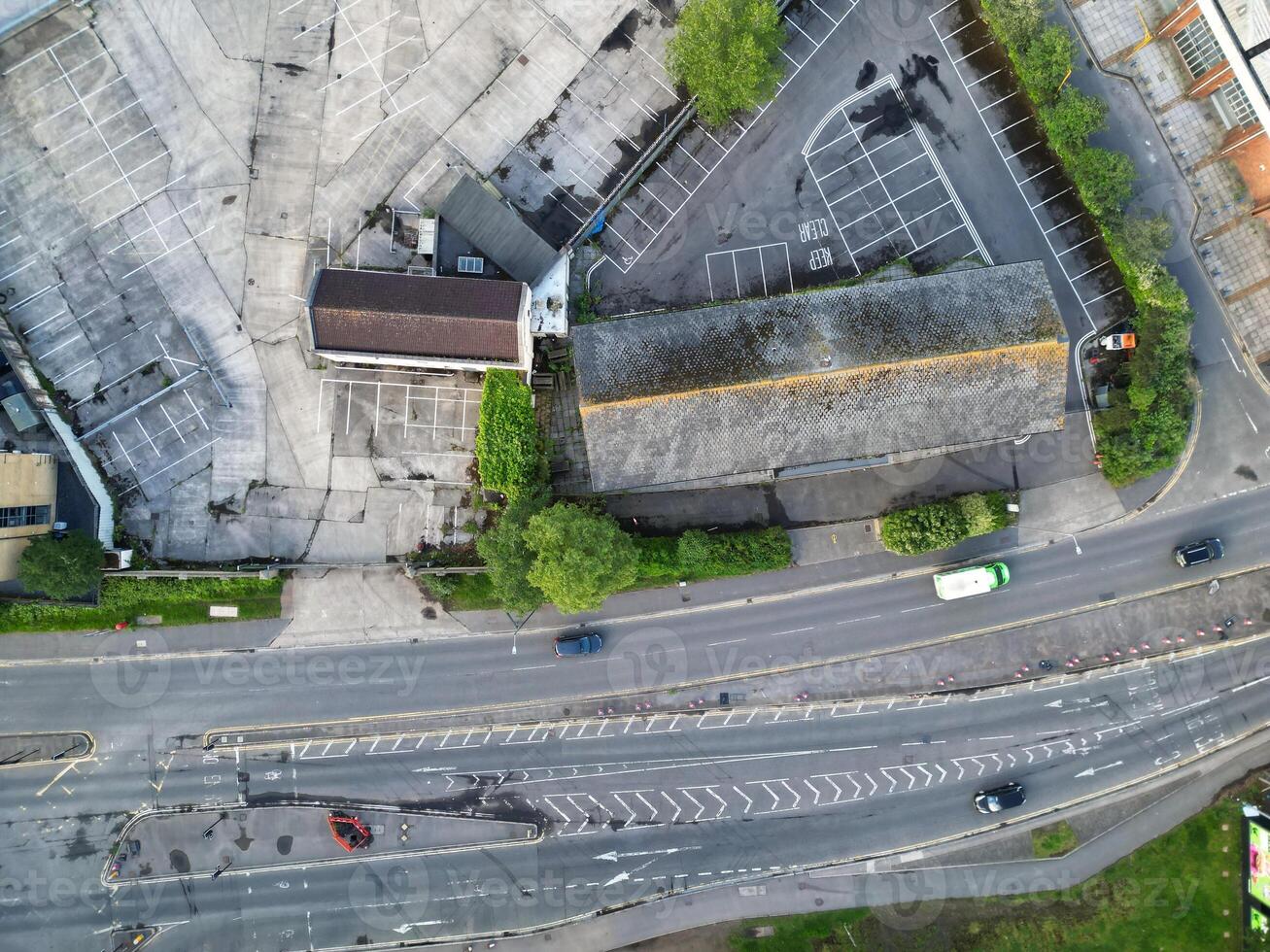An Aerial View of Buildings at Central Bristol City of Southwest of England, United Kingdom. May 27th, 2024. The High Angle Footage Was Captured with Drone's Camera from High Altitude. photo