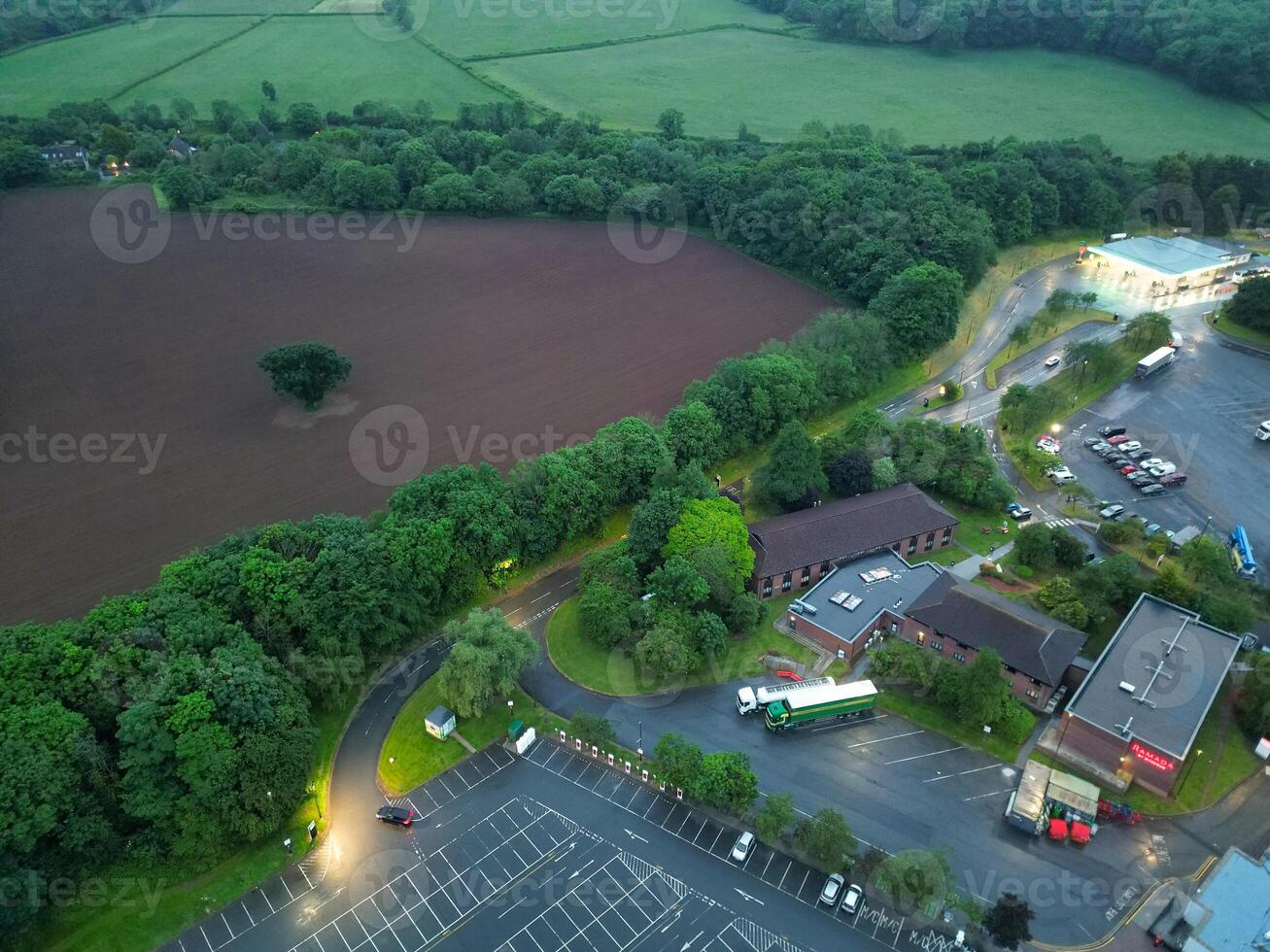 An Aerial View of Buildings at Central Bristol City of Southwest of England, United Kingdom. May 27th, 2024. The High Angle Footage Was Captured with Drone's Camera from High Altitude. photo