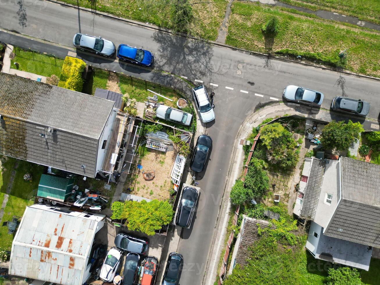 An Aerial View of Buildings at Central Bristol City of Southwest of England, United Kingdom. May 27th, 2024. The High Angle Footage Was Captured with Drone's Camera from High Altitude. photo