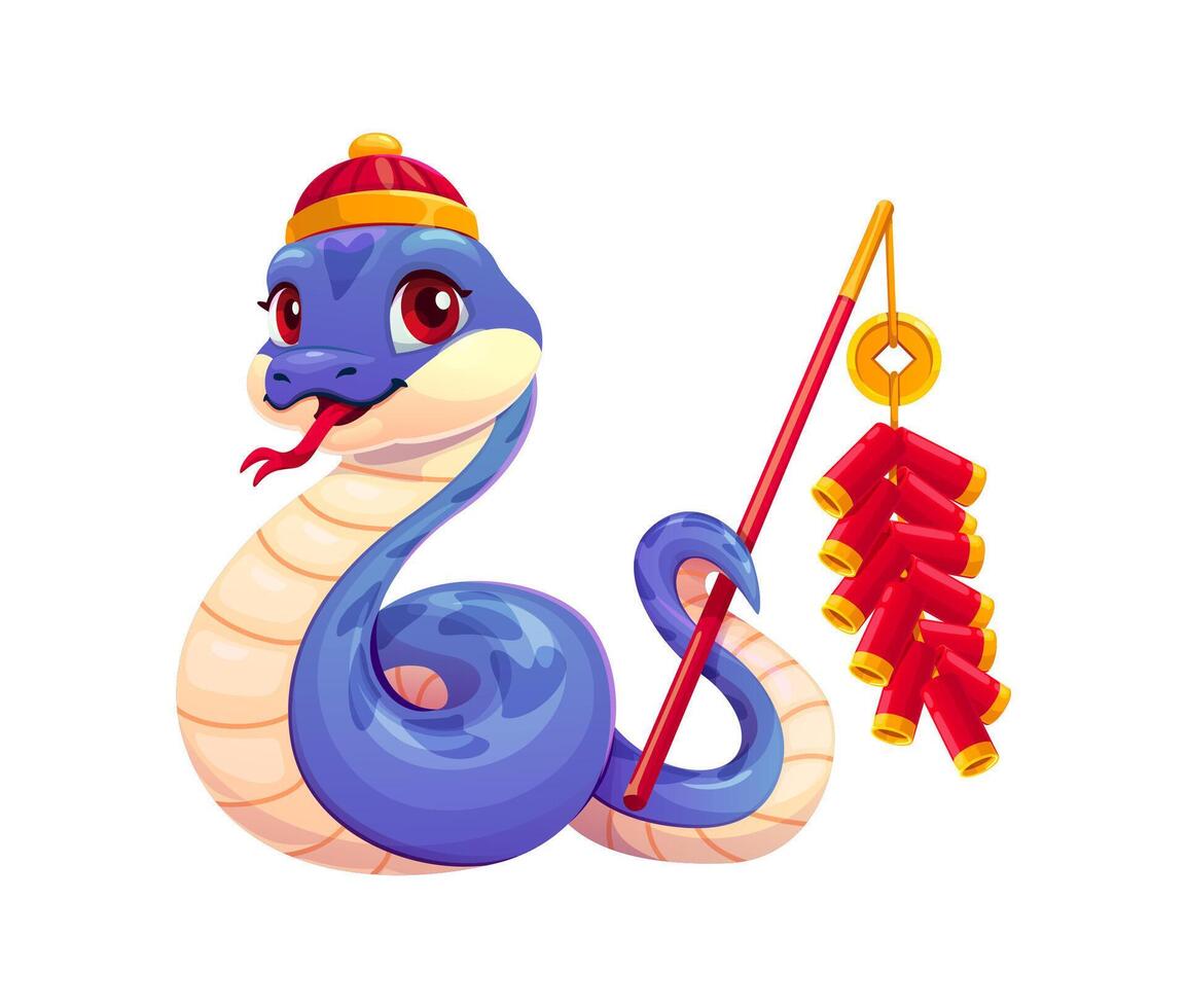 Chinese lunar New Year snake character for holiday vector
