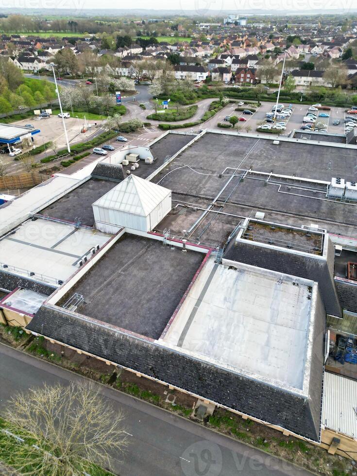 Aerial View of Bedford City of Bedfordshire, England UK During Windy and Cloudy Day. April 5th, 2024. High Angle Footage Was Captured with Drone's Camera. photo