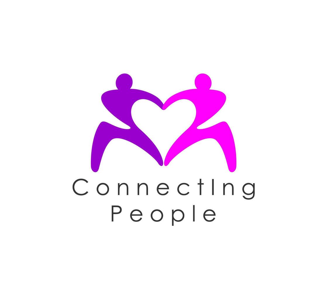 Connect people together icon of community, union vector
