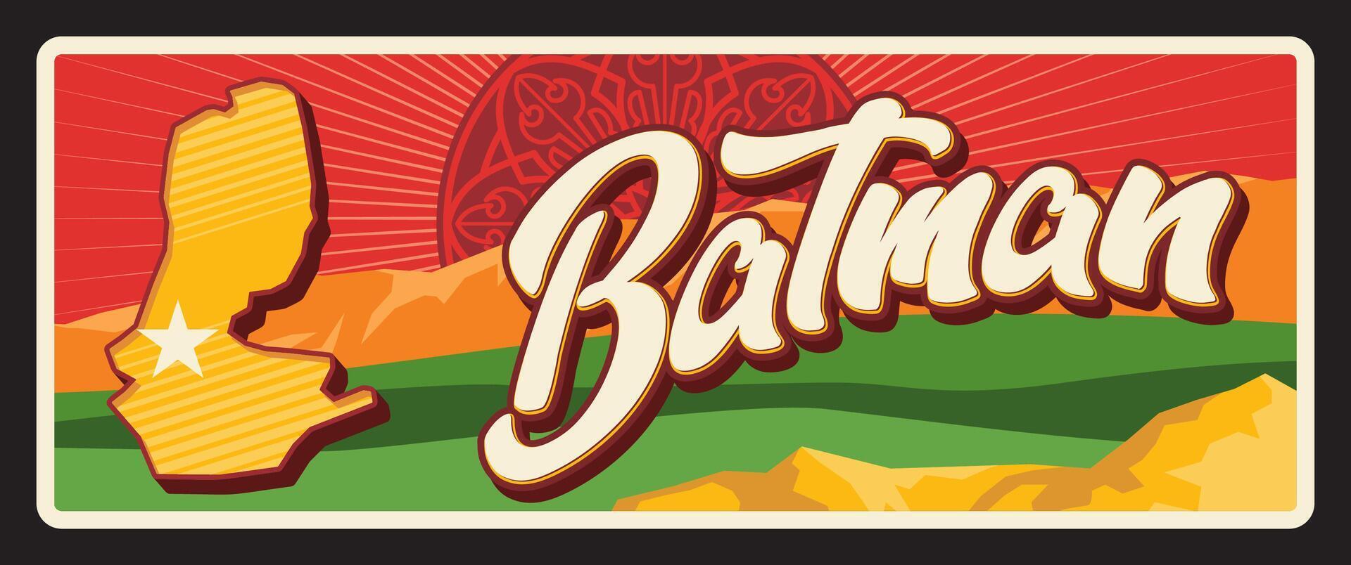 Batman province district metal travel plate vector