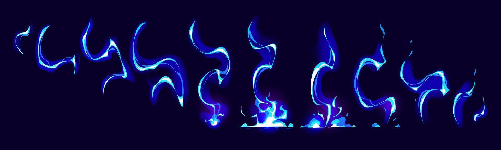 Lightning game sprite fx effect, cartoon bolt vector