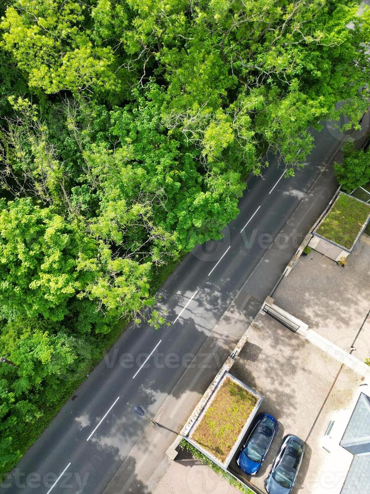 High Angle View of Historical Bath City of England United Kingdom During Partially Cloudy Day of May 27th, 2024, Aerial Footage Was Captured with Drone's Camera During Bright Sunny Day photo