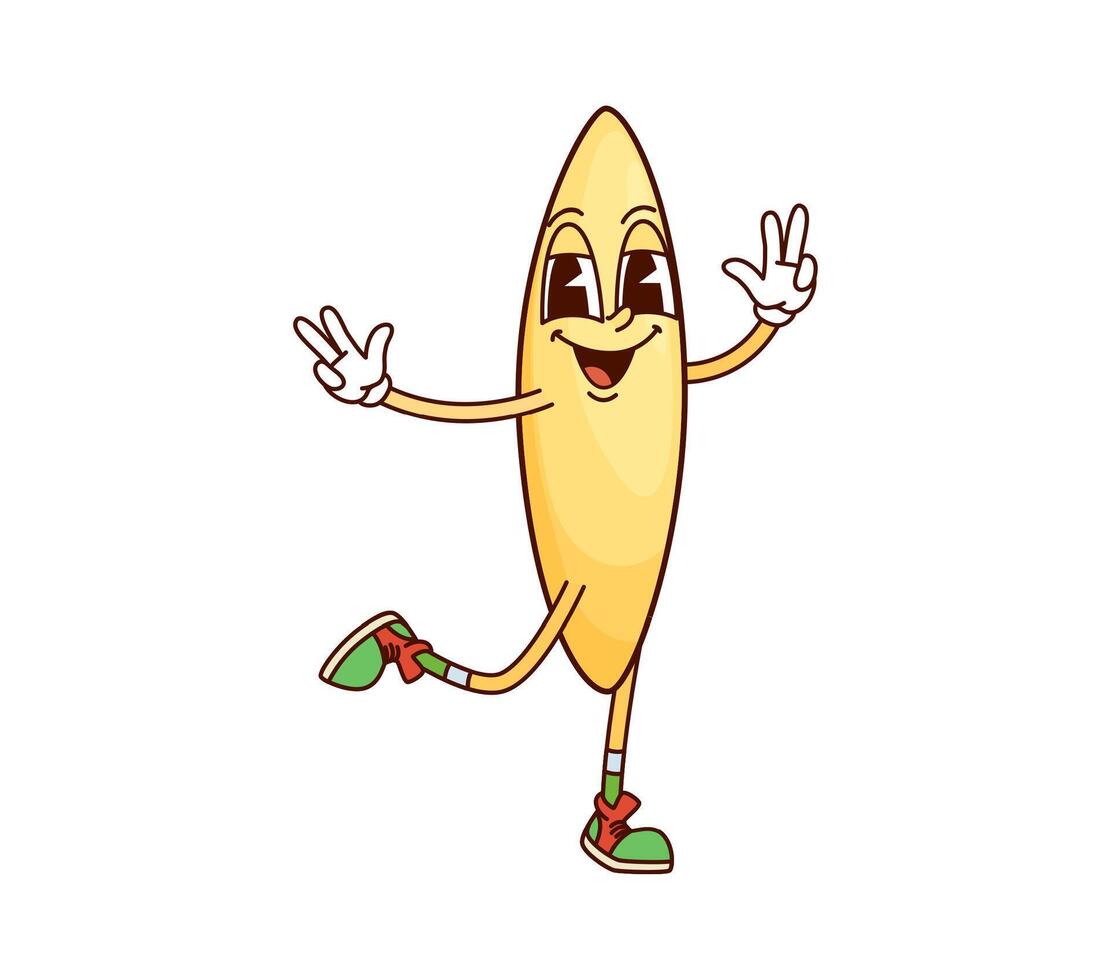 Orzo italian pasta groovy cheerful character vector