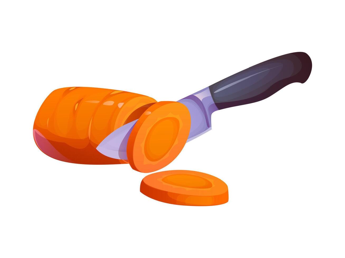Carrot slicing, food cooking, preparation process vector