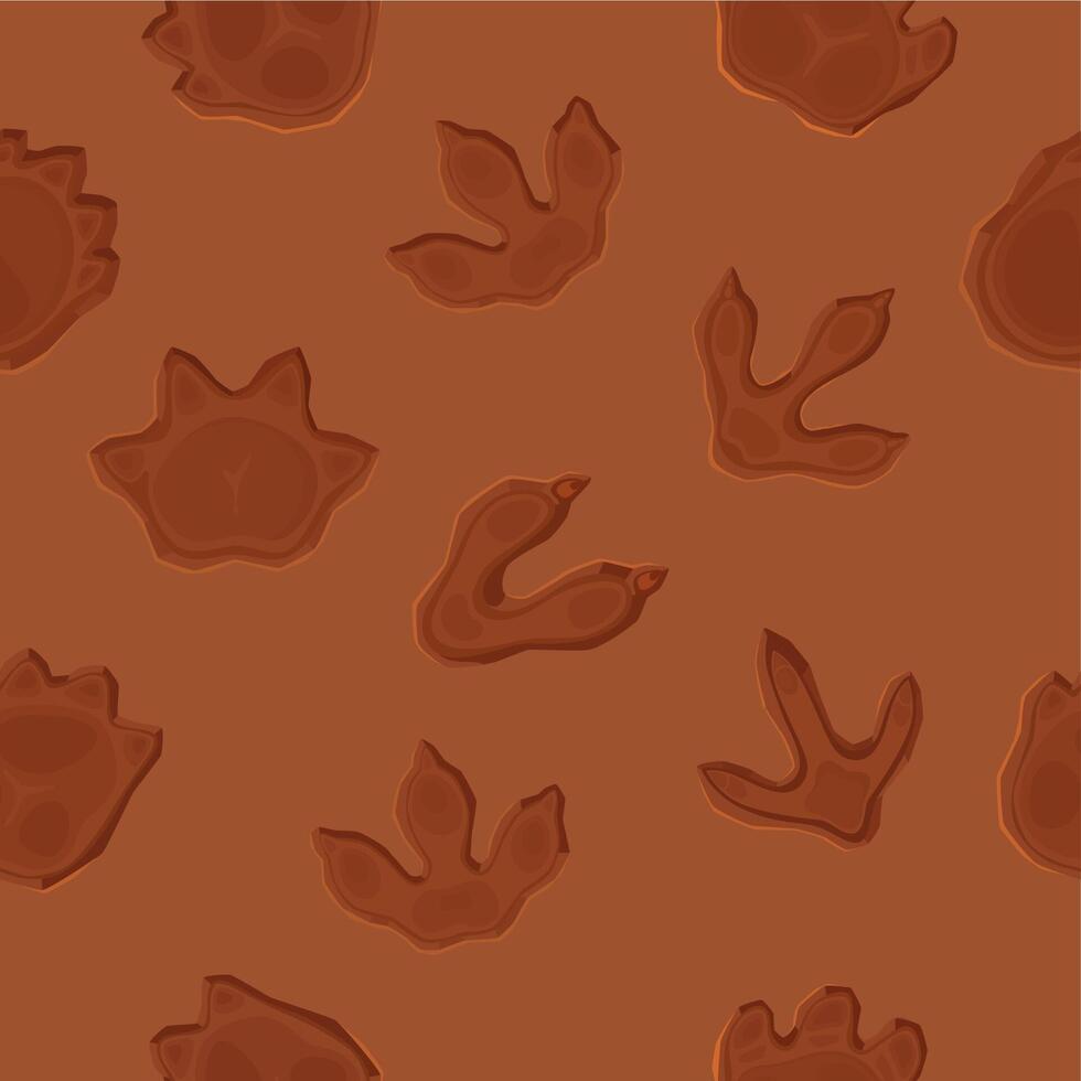 Dinosaur footprint seamless pattern or background vector