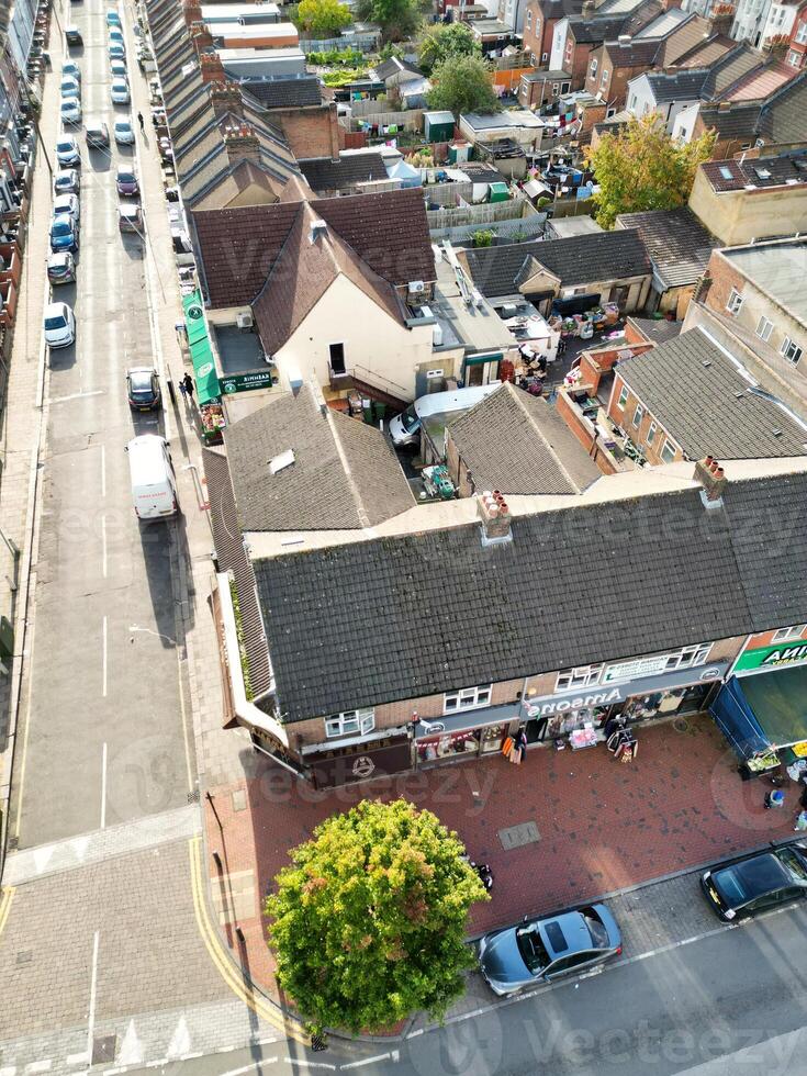 High Angle Footage of North Luton City of England UK. Aerial Footage Was Captured with Drone's Camera on October 17th, 2024 at Just Before Sunset Time. photo