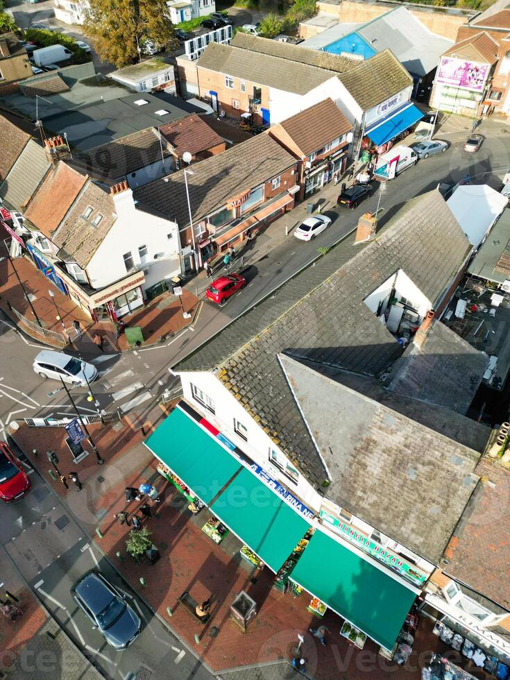 Aerial view of North Luton City of England UK. Aerial Footage Was Captured with Drone's Camera on October 17th, 2024 at Just Before Sunset Time. photo