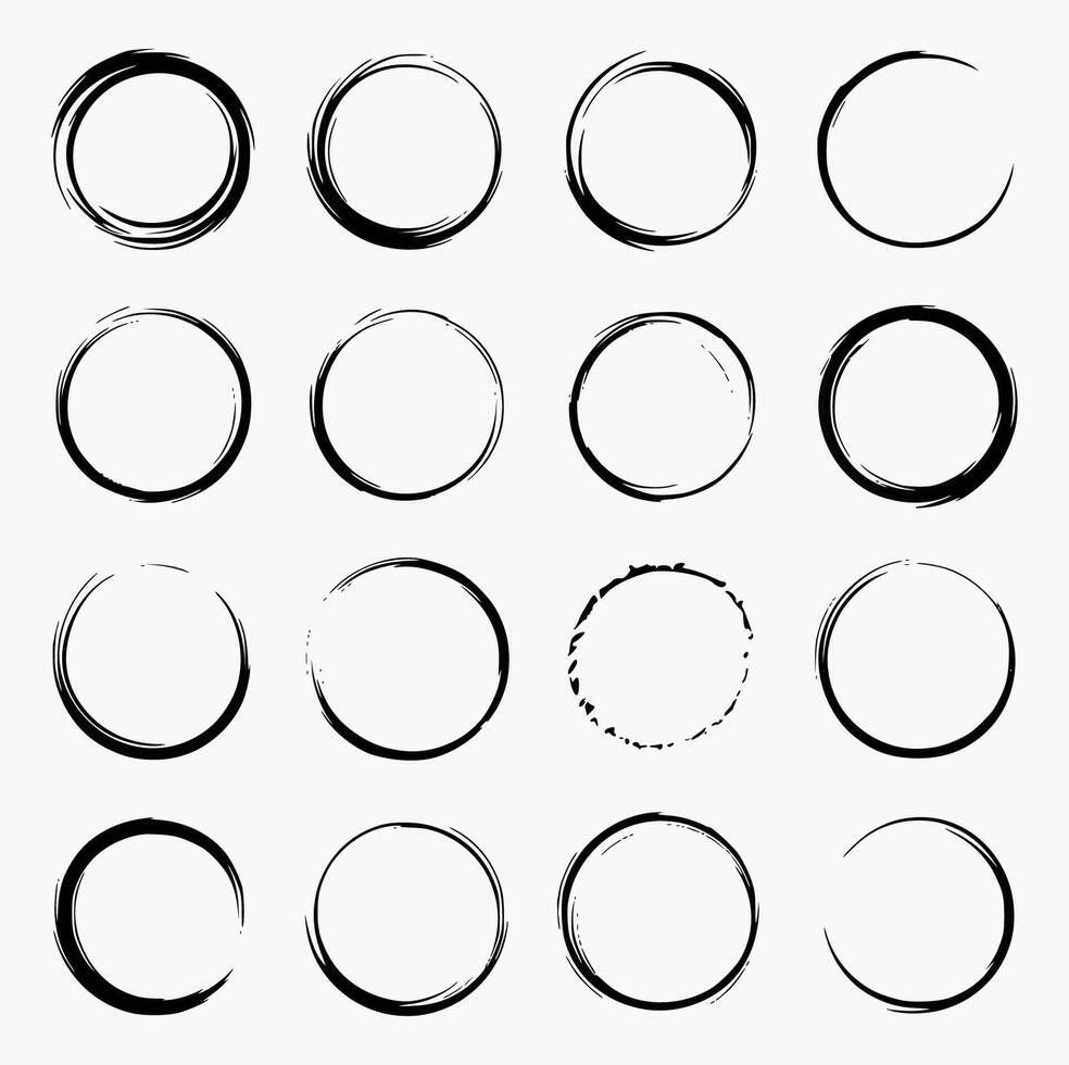 Circular Arrow Designs Showcasing Various Styles and Patterns in a Grid Layout Perfect for Illustrating Cycles Processes and Continuous Motion in Graphic Design and Iconography Projects vector
