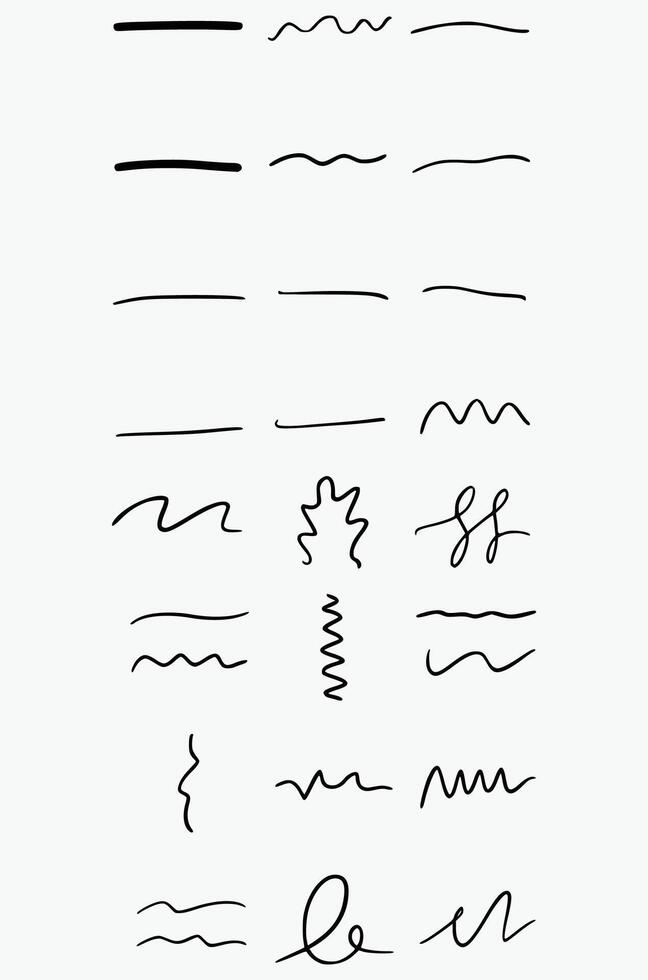 Creative Abstract Art Featuring a Series of Black Squiggly Lines on a White Background Showcasing Unique Hand-Drawn Patterns and Textures in a Minimalistic Geometric Design Ideal for Modern vector