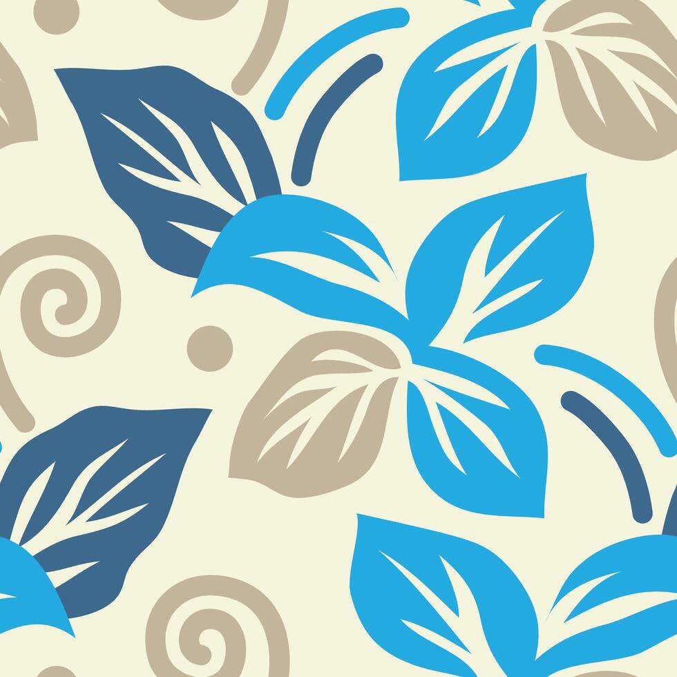 Seamless floral abstract wave pattern. vector