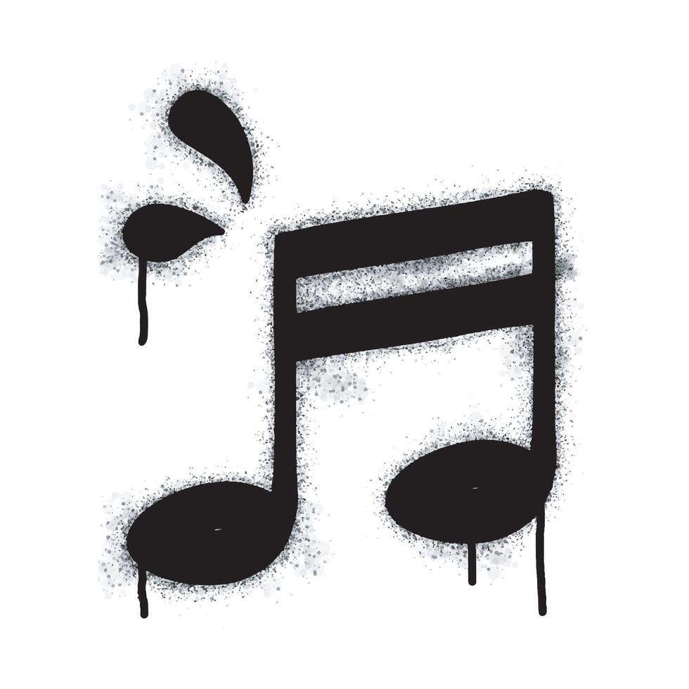 Spray Painted Graffiti Tone icon Word Sprayed isolated with a white background. graffiti Note music icon with over spray in black over white. vector