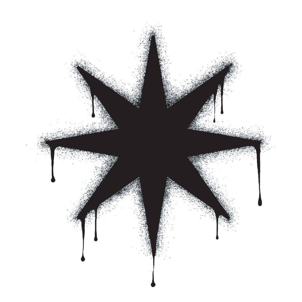 Spray Painted Graffiti morning star icon isolated on white background. vector