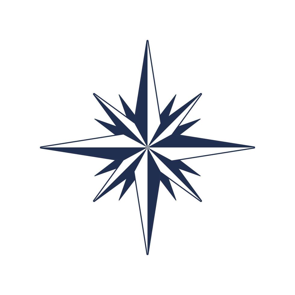 Vintage Wind Rose Symbol Isolated On White vector