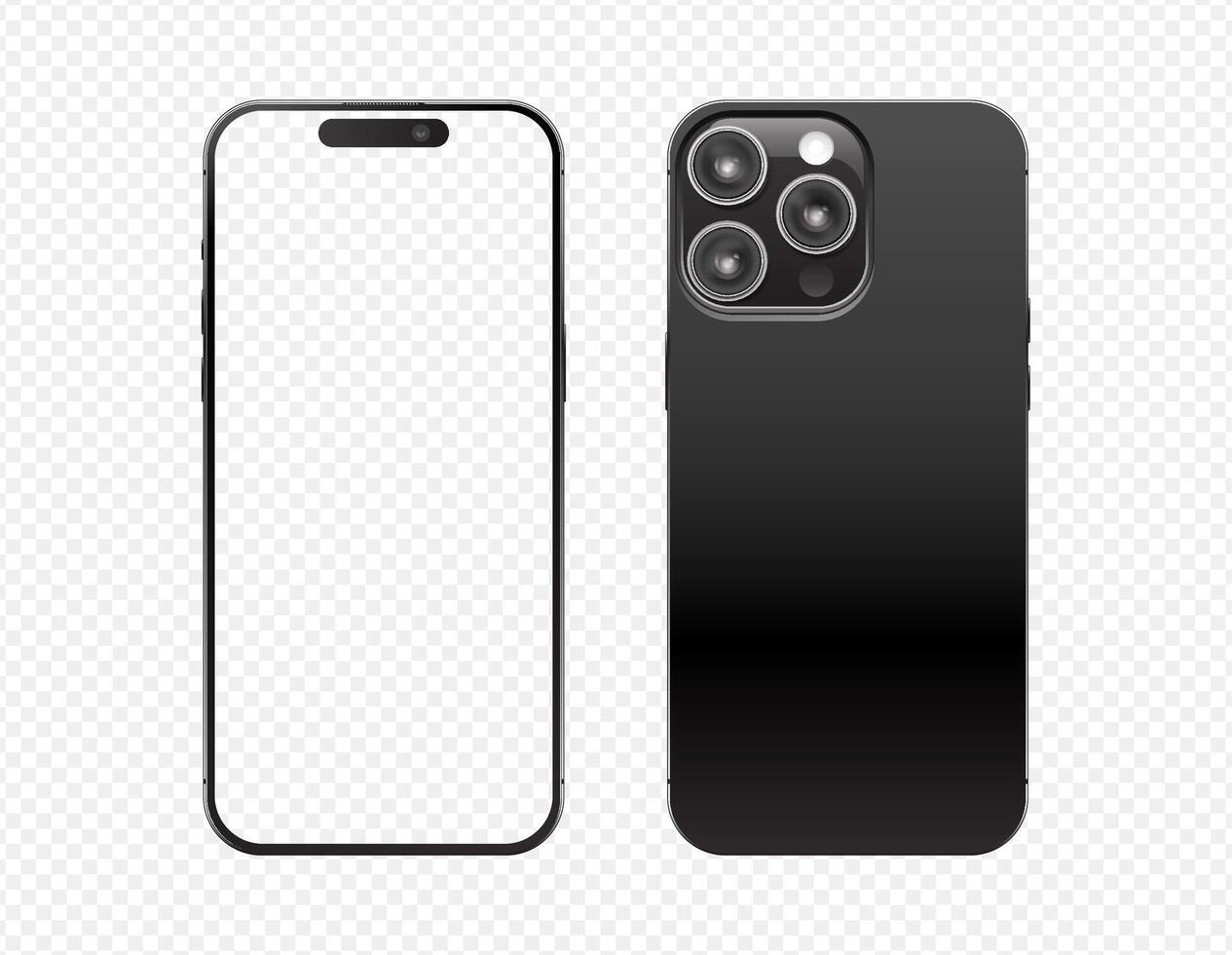 Phone Mockup Front and Back Isolated vector