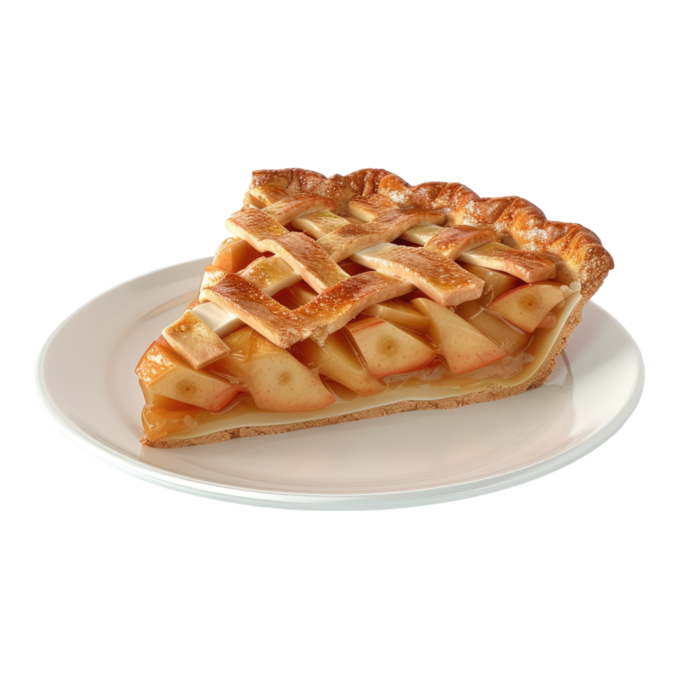 A slice of apple pie on a plate png