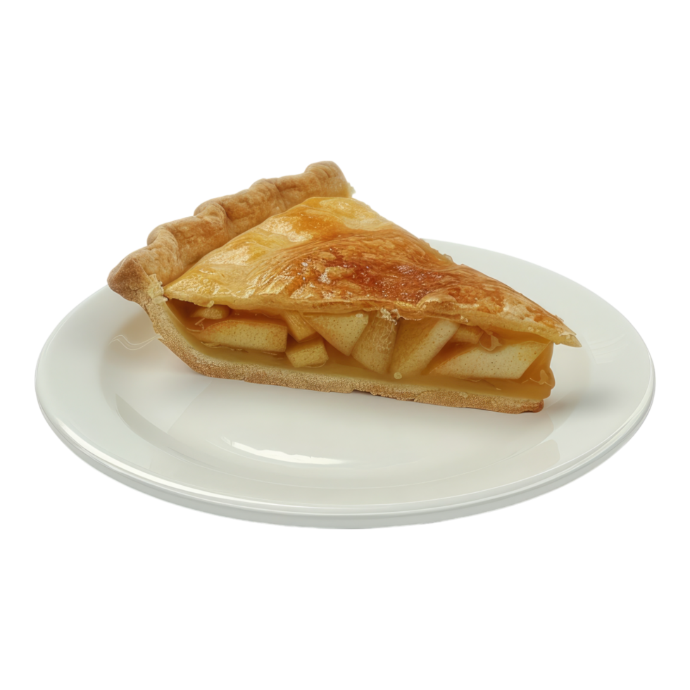 A slice of apple pie on a plate png