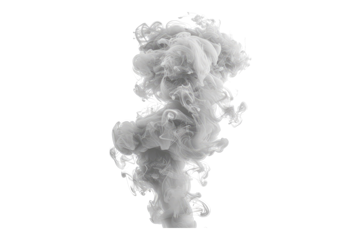 White smoke in water on a black background png