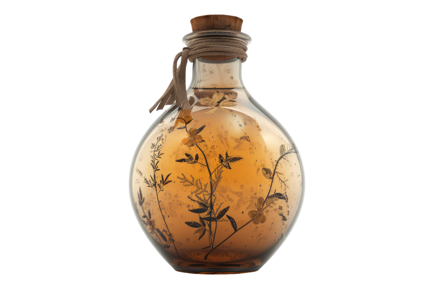 A bottle with a floral design on the side png