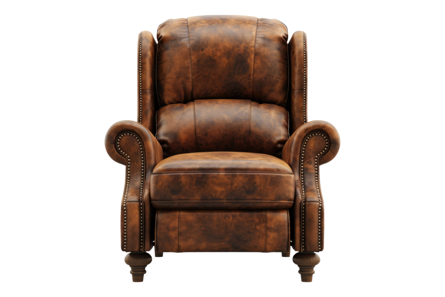 The recliner chair is made from leather png
