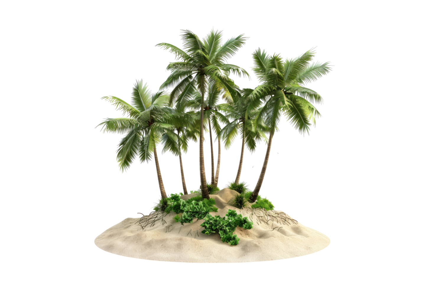 Tropical island with palm trees png