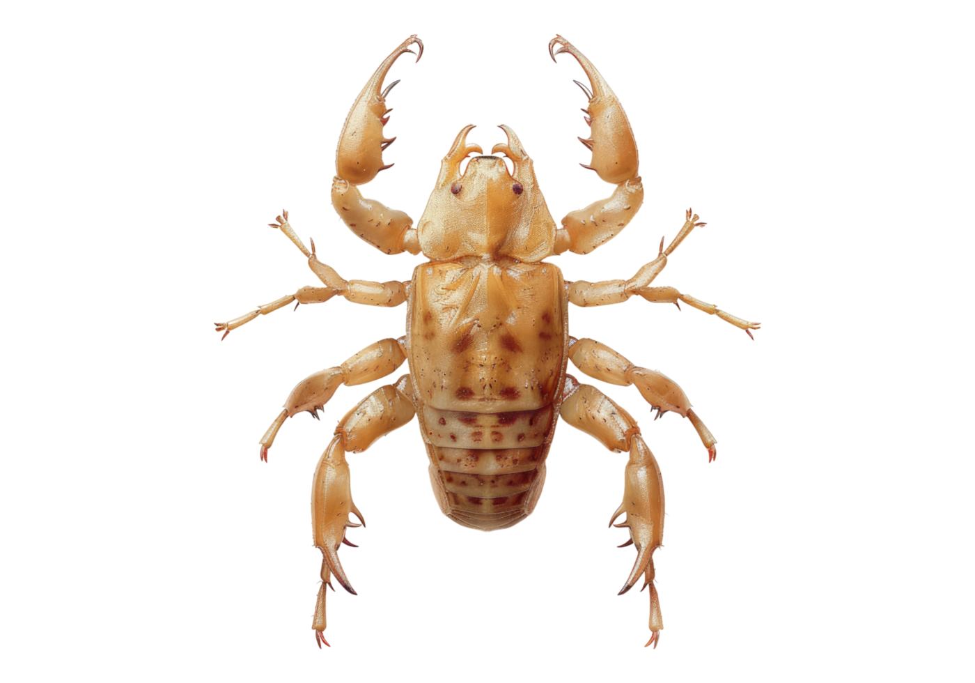 A large scorpion is on a black background png