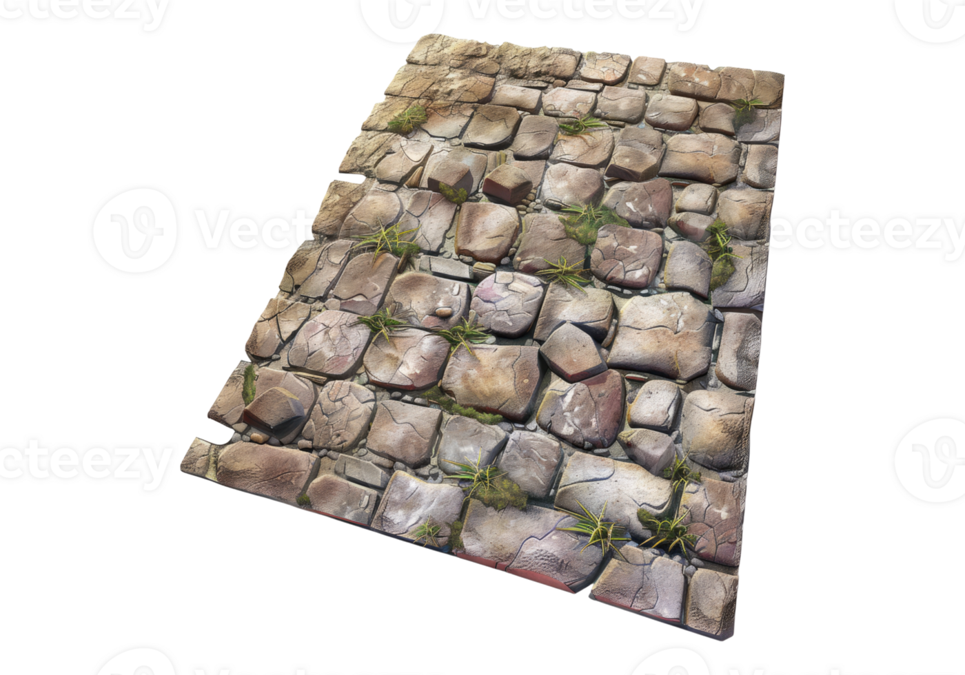 A stone floor with grass and rocks png