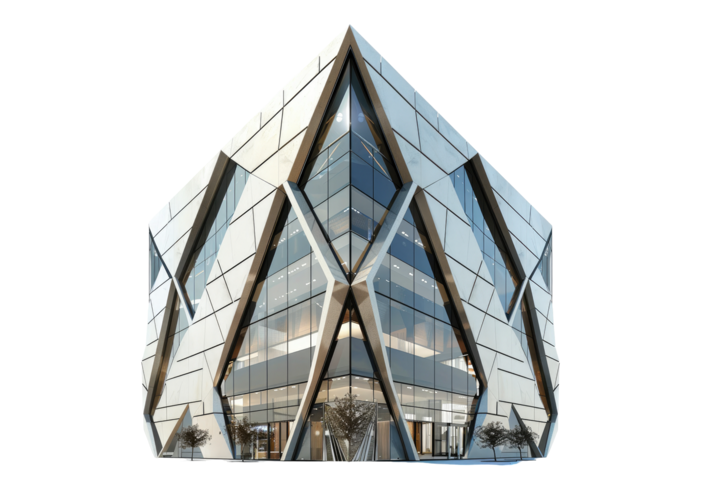 A building with a triangular shape on the outside png