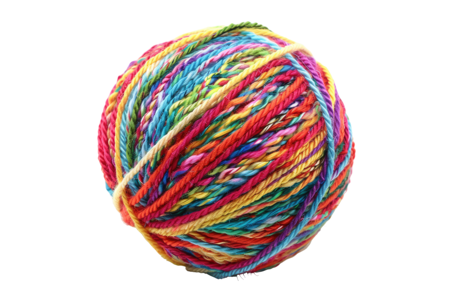 A ball of yarn with multicolored stripes png