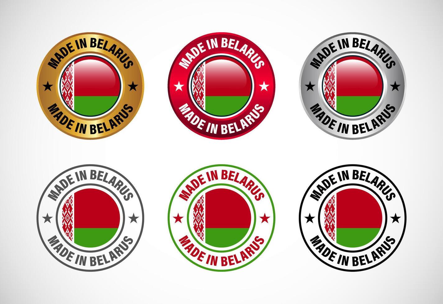 Made in Belarus label icon with flag. Icon set for business, badge, seal, sticker, logo, and symbol vector