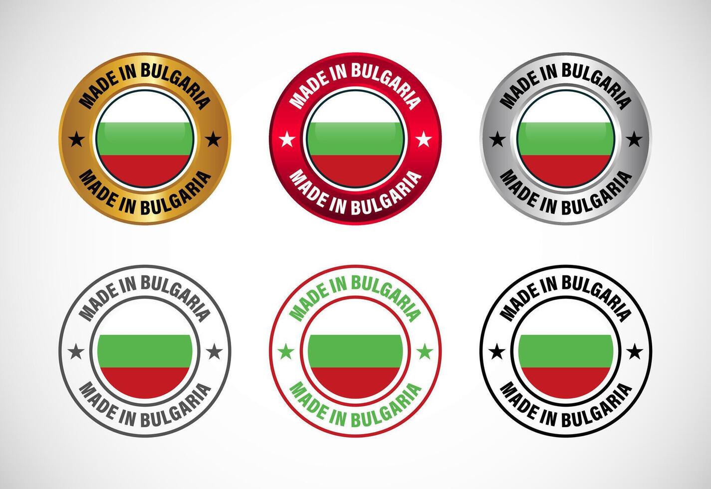 Made in Bulgaria label icon with flag. Icon set for business, badge, seal, sticker, logo, and symbol vector