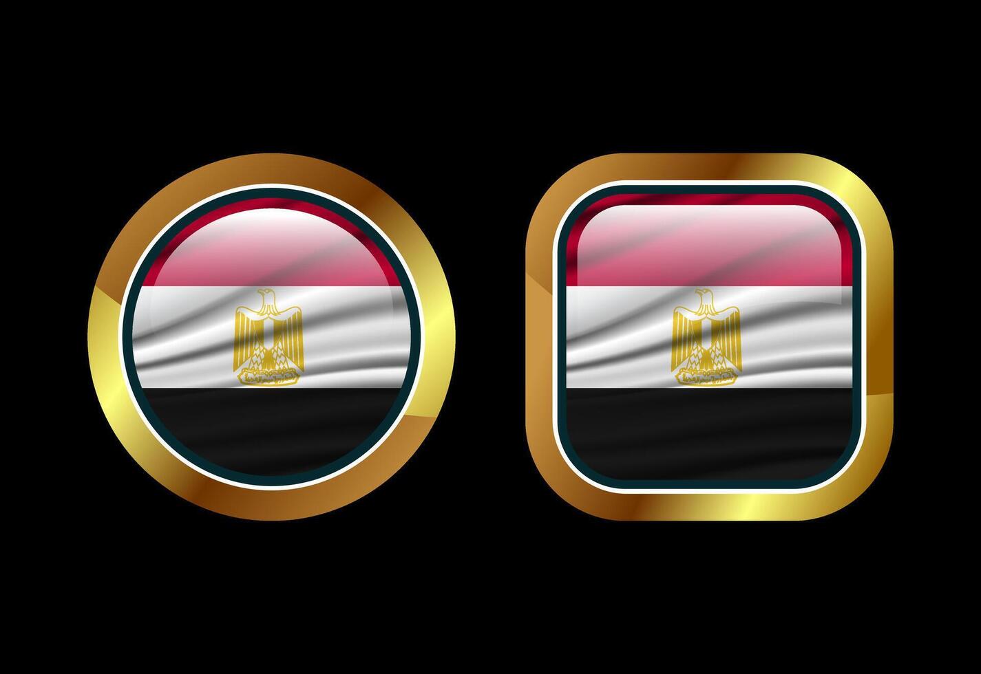 Glossy flag button of Egypt, High quality web button design vector