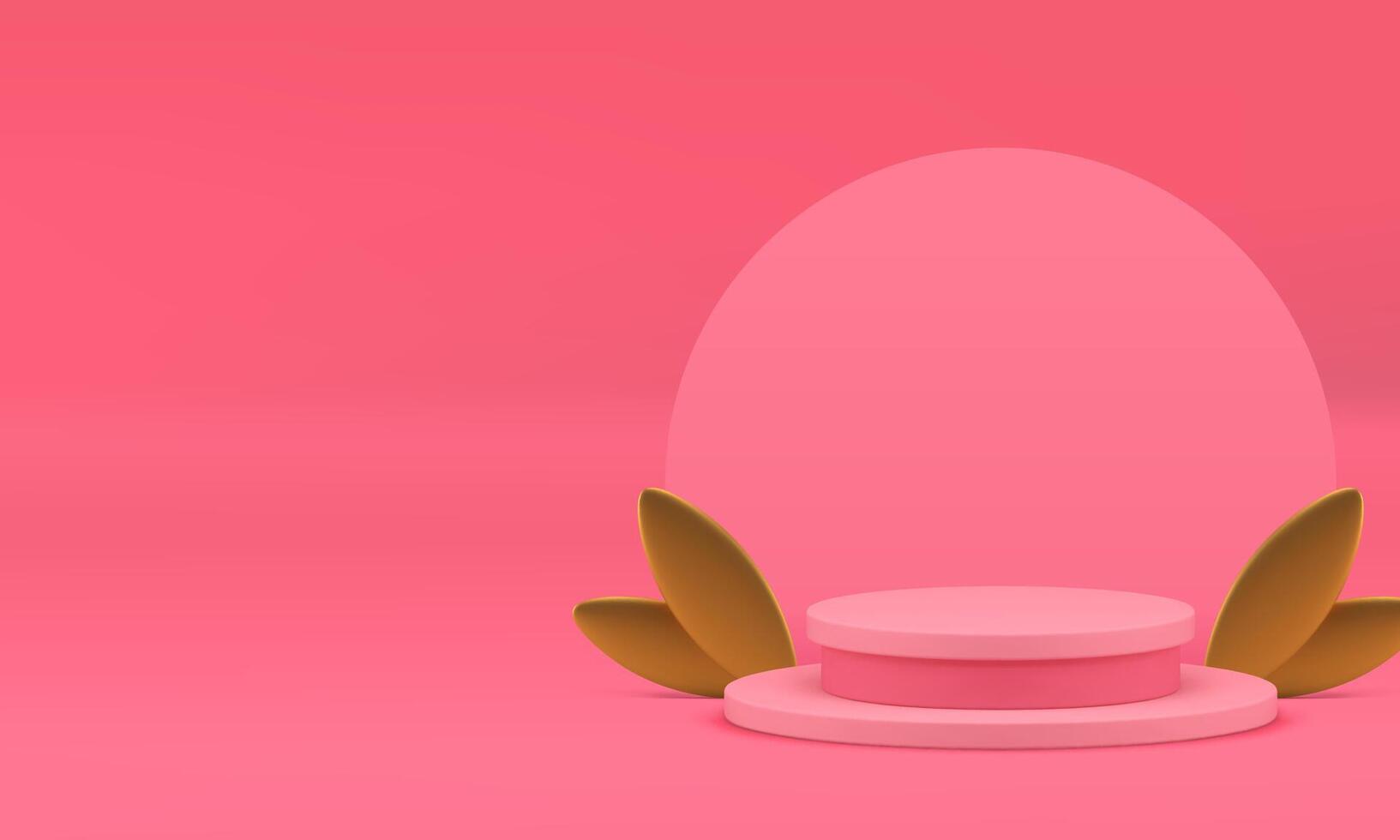 Pink 3d luxury podium pedestal mockup for cosmetic product show realistic illustration vector