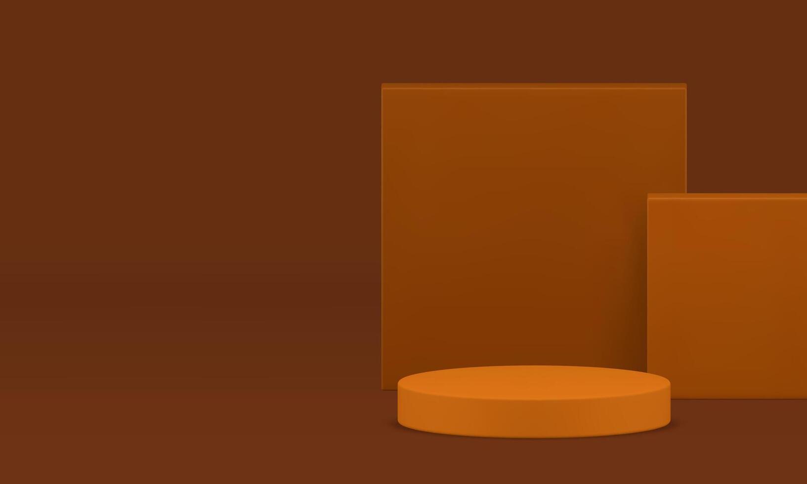 Brown 3d podium showroom mockup for cosmetic product show realistic illustration vector