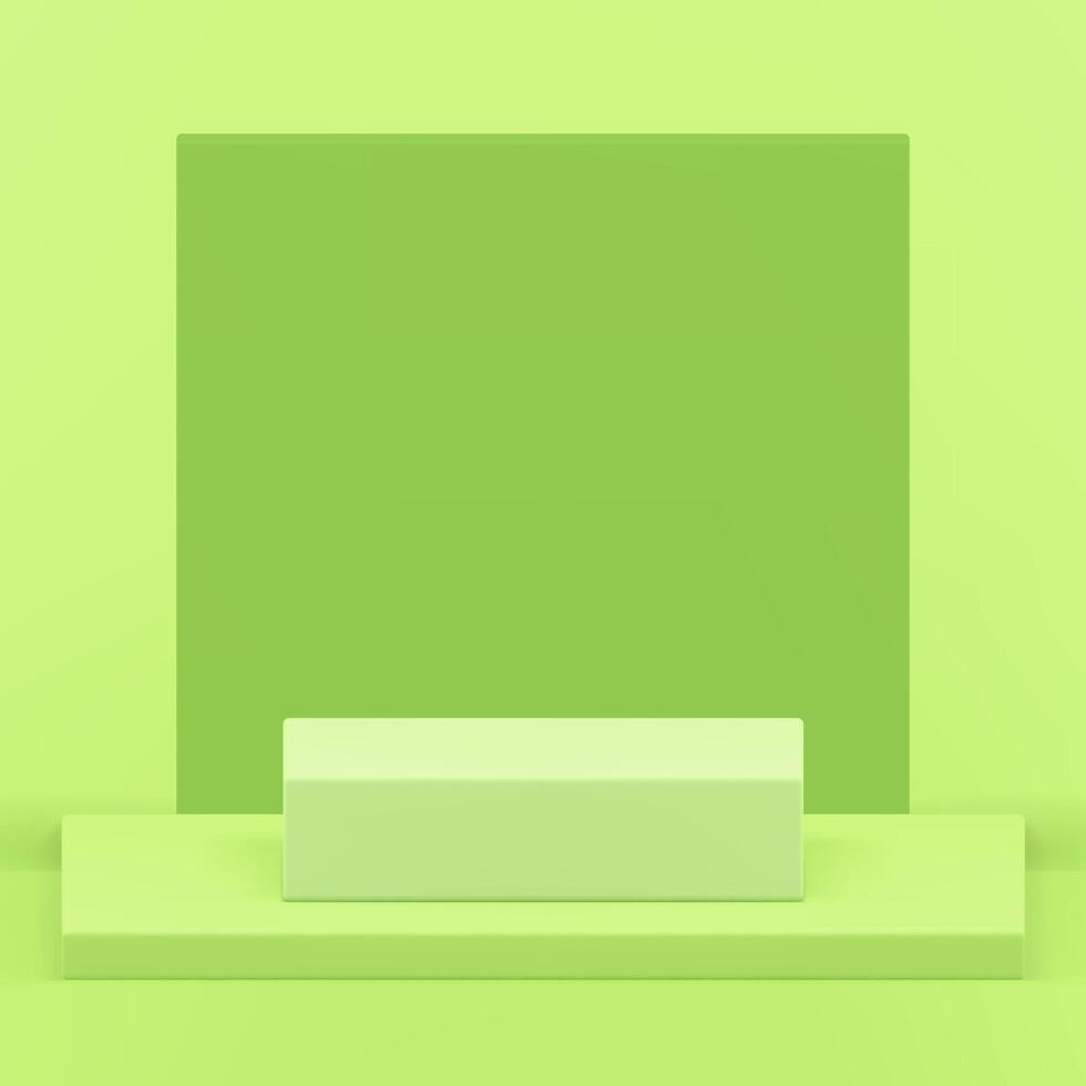 3d light green podium pedestal mockup for cosmetic product show realistic illustration vector