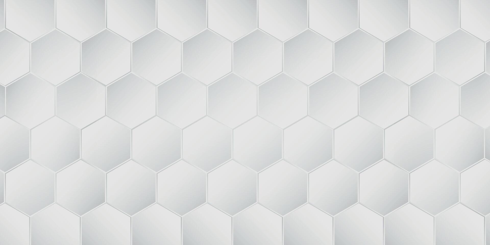White abstract bright hexagonal background in geometric texture vector