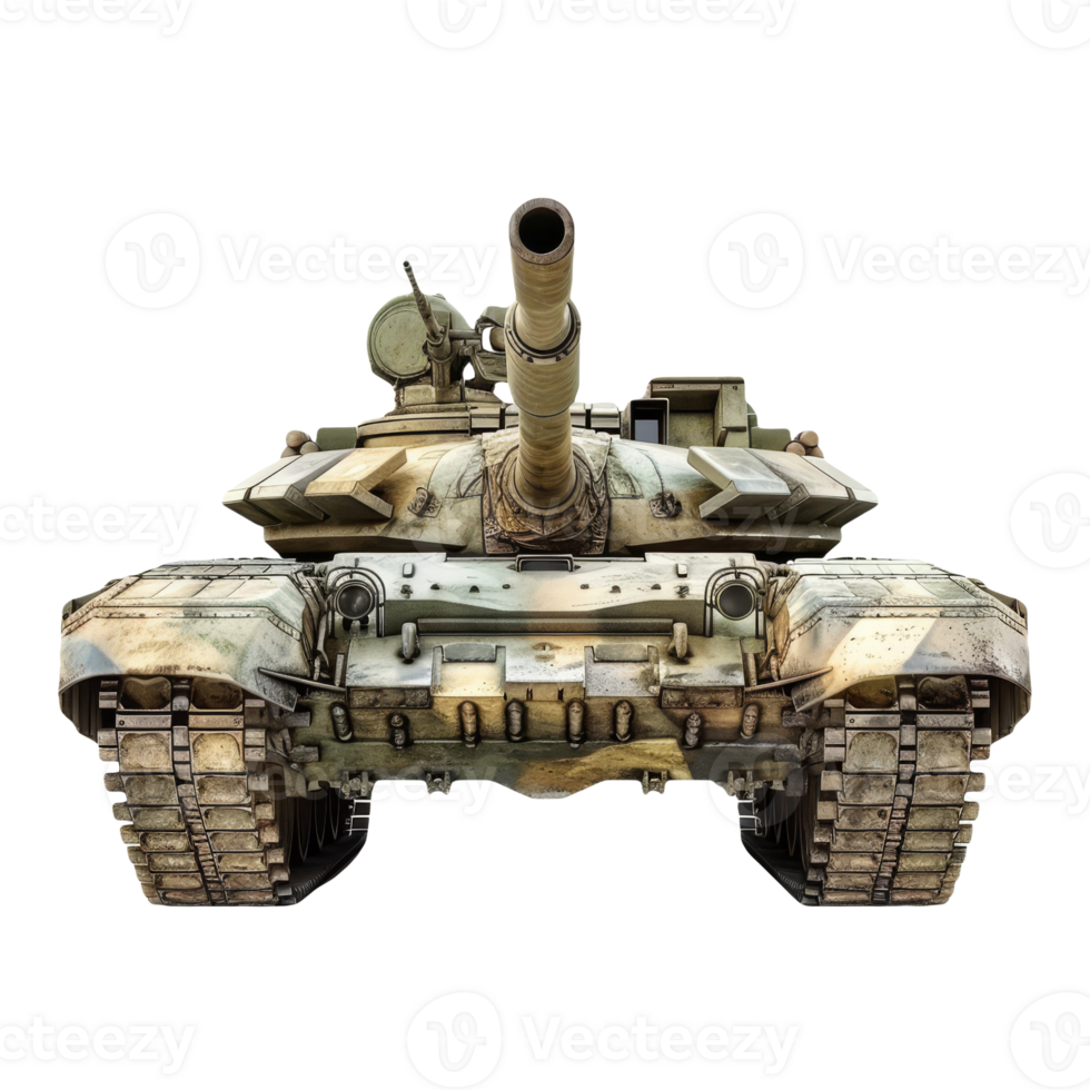 Tank isolated on transparent background, armored vehicle png