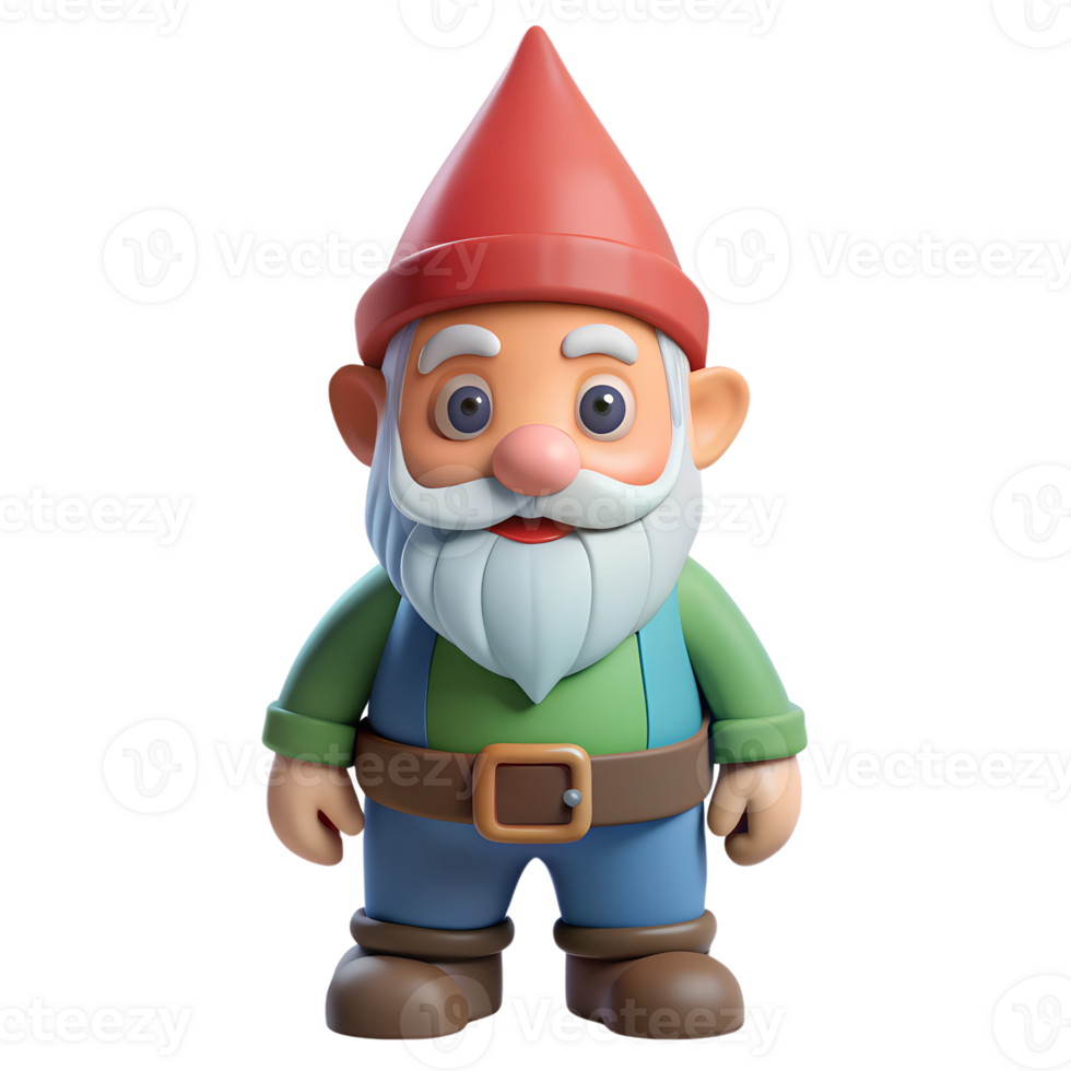 3d garden gnome isolated, figurines to decorate your garden. High quality photo png