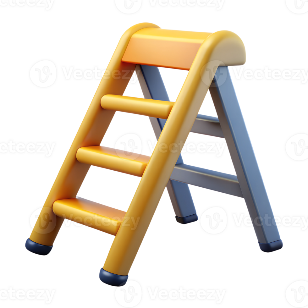 3d Plastic stepladder. High quality photo png