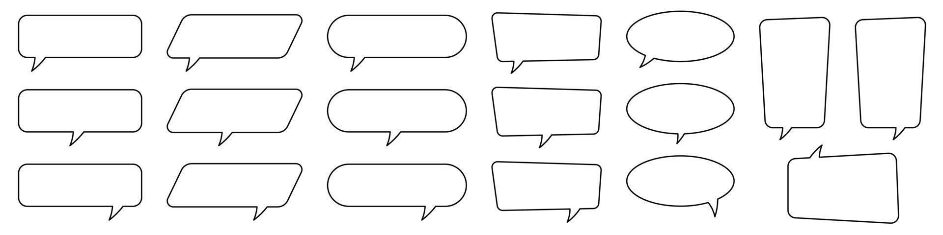 Collection of line speech bubble, speech balloon, chat bubble. vector