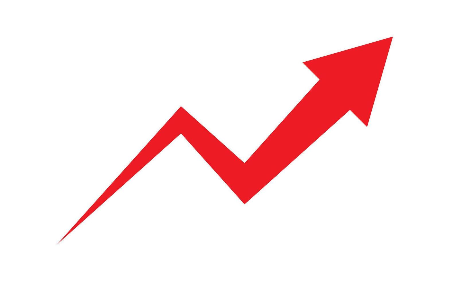 Red grow arrow icon. Success icon. Profit logo. vector