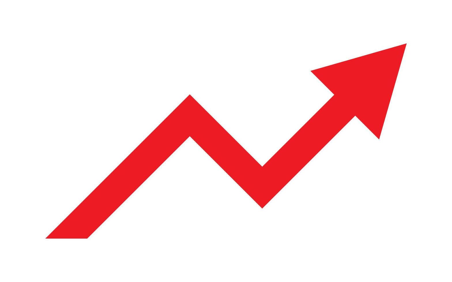 Red grow arrow icon. Success icon. vector
